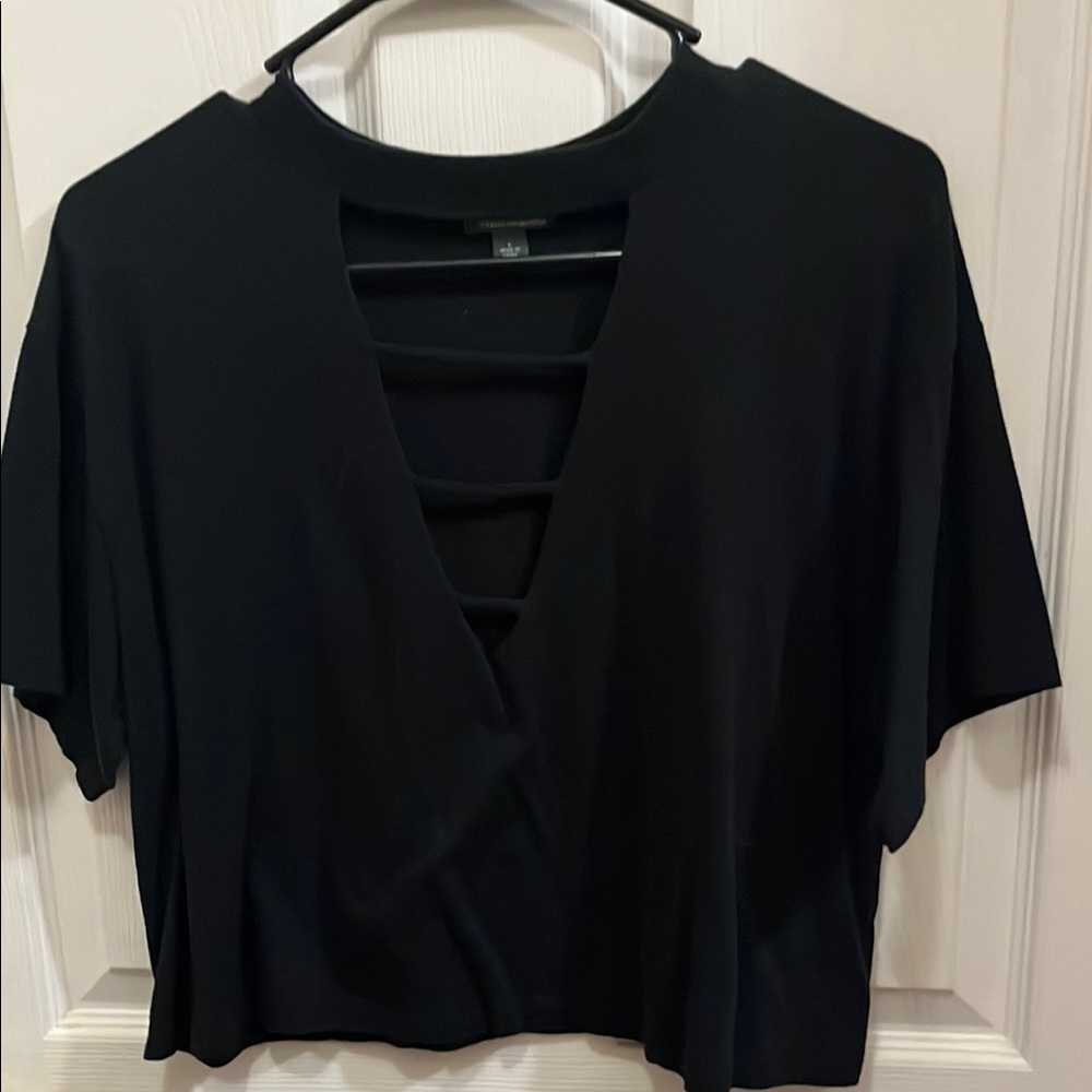Wild Fable Black Crop Cut Out Blouse